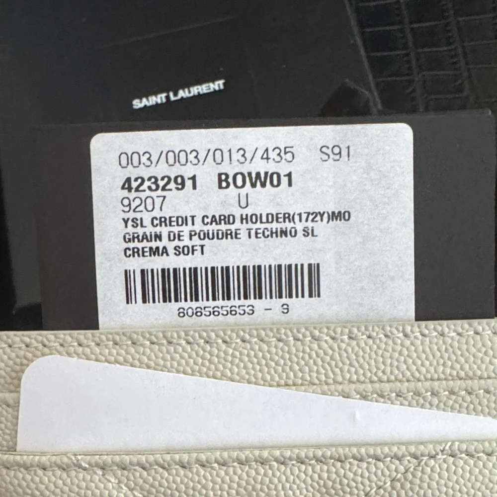 Saint Laurent Beige Cardholder with Gold YSL Logo - Picture 6 of 6